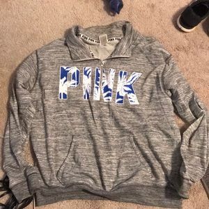 PINK VS Heather Boyfriend Quarter Zip-up